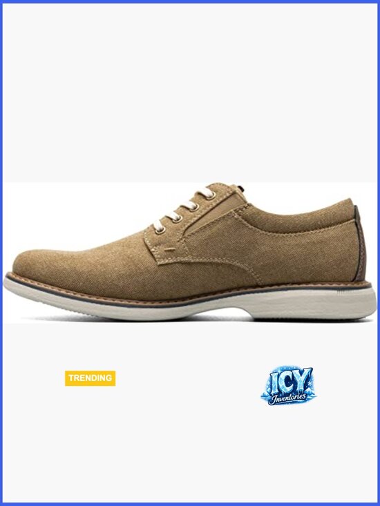 Men\'s Canvas Plain Toe Oxford Lace Up Shoes main image 6
